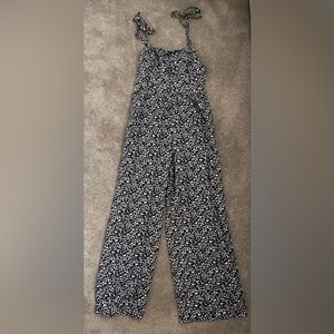 old navy blue floral jumpsuit